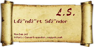 Lénárt Sándor névjegykártya