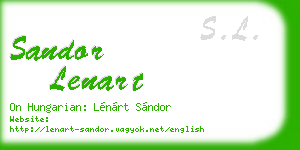 sandor lenart business card