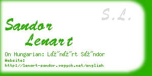 sandor lenart business card